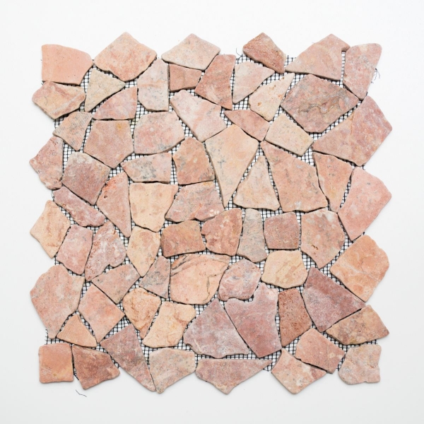 Mosaic tile marble natural stone red quarry Ciot Rossoverona MOS44-30-140_f