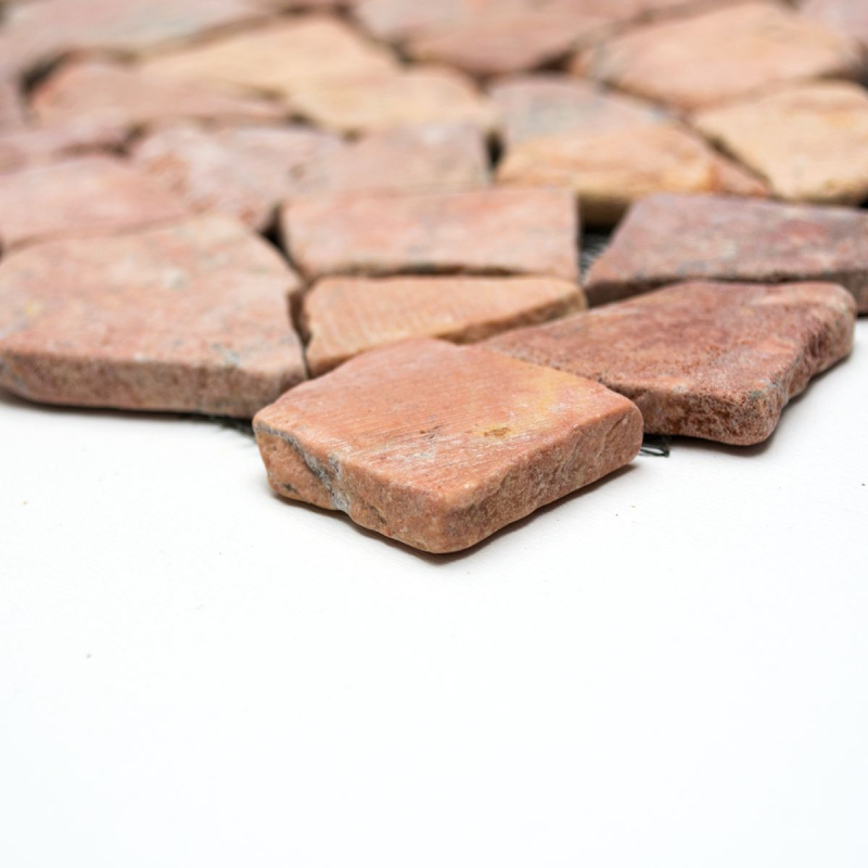 Mosaic tile marble natural stone red quarry Ciot Rossoverona MOS44-30-140_f