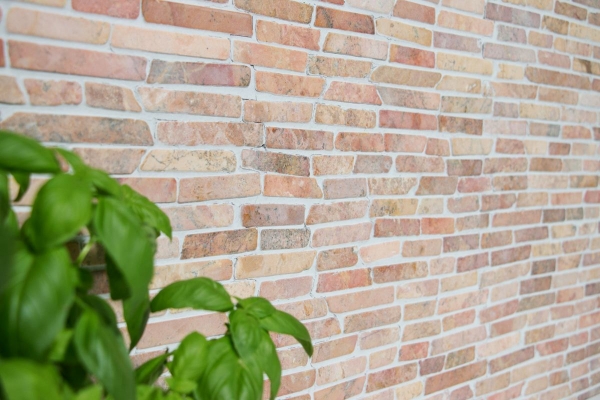 Hand-painted mosaic tile Marble natural stone red Brick Rossoverona MOS40-0145_m