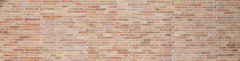 Hand-painted mosaic tile Marble natural stone red Brick Rossoverona MOS40-0145_m
