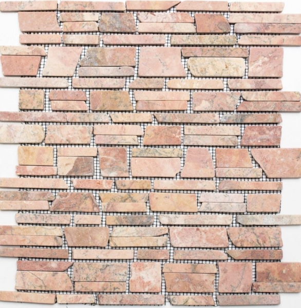 Hand sample mosaic tile marble natural stone red brick mosaic Rossoverona MOS40-0220_m