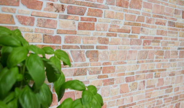 Hand sample mosaic tile marble natural stone red brick mosaic Rossoverona MOS40-0220_m