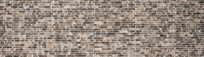 Mosaic marble natural stone beige dark brown Brick Castanao composite splashback wall tile bathroom - MOS40-0185
