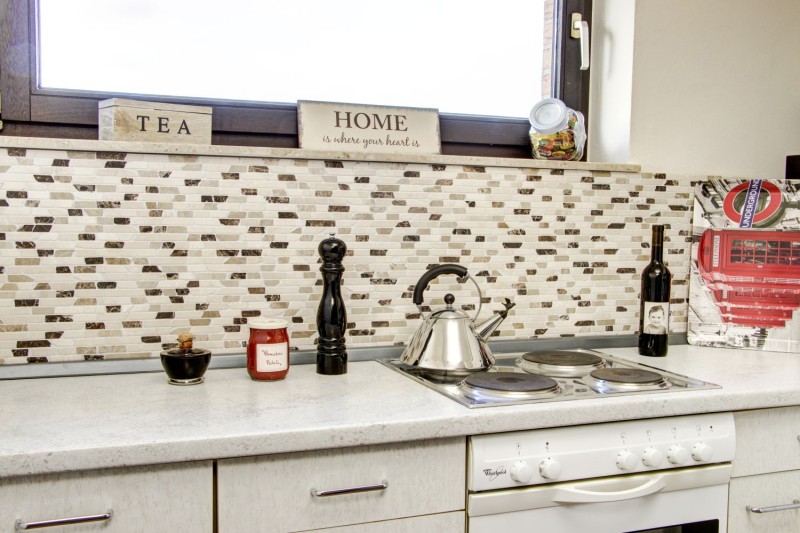 Mosaic Marble Natural stone beige brown cream Brick Castanao Composite Chopsticks Tile Backsplash Wall Kitchen - MOS40-0195