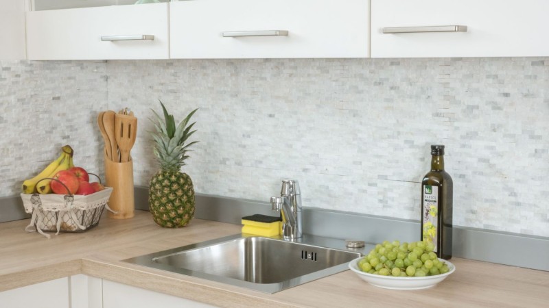 Marble mosaic tile Natural stone Brick Wall bond white 3D look Wall tile WC - MOS40-3D11