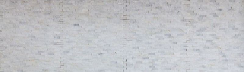 Marble mosaic tile Natural stone Brick Wall bond white 3D look Wall tile WC - MOS40-3D11