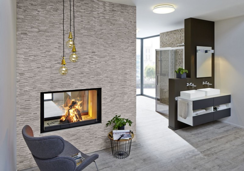 Splitface marble mosaic stone wall natural stone brick light gray stripes backsplash wall tile - MOS40-3D20