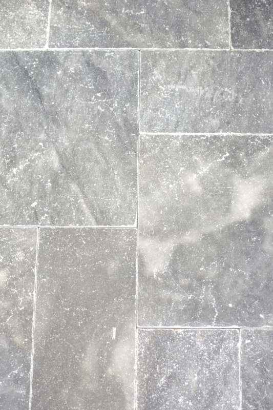 Tile marble natural stone Bardiglio light gray anthracite natural stone tile Roman bond antique look kitchen tile floor - MOSF-45-40000