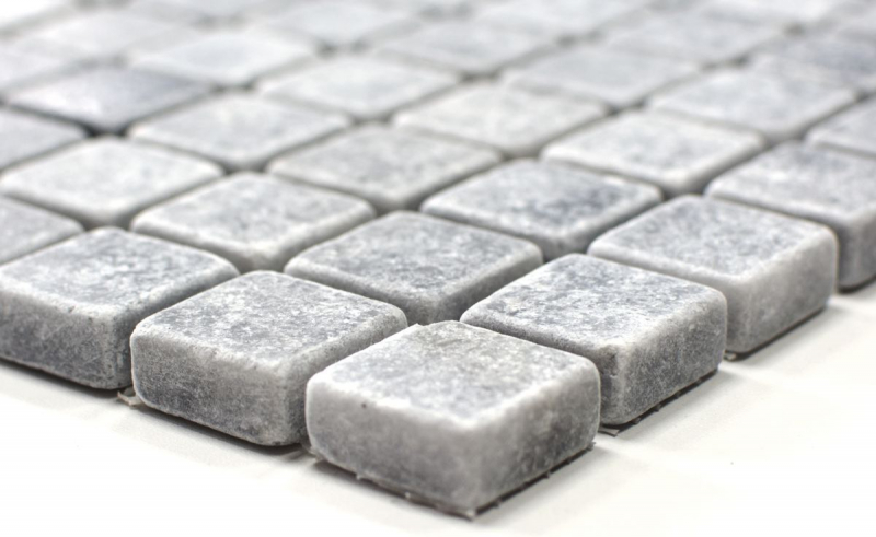 Hand-painted mosaic tile marble natural stone light gray Bardiglio Antique Marble MOS40-40023_m