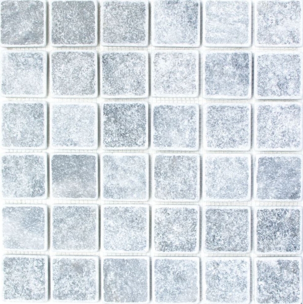Hand-painted mosaic tile marble natural stone light gray Bardiglio Antique Marble MOS40-40048_m