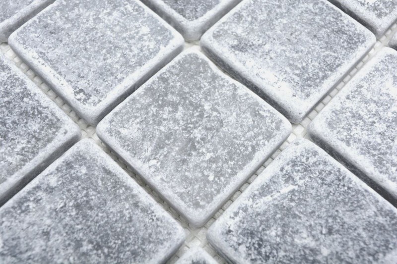 Hand-painted mosaic tile marble natural stone light gray Bardiglio Antique Marble MOS40-40048_m