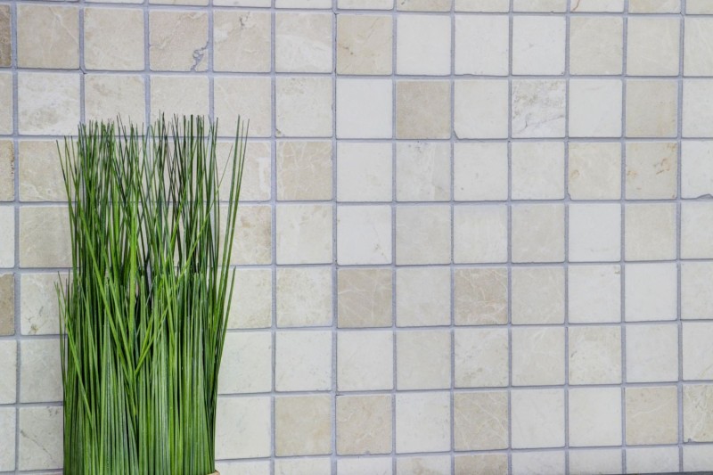 Marble mosaic tile natural stone ivory cream light beige tile backsplash wall tile kitchen bathroom - MOS36-0106