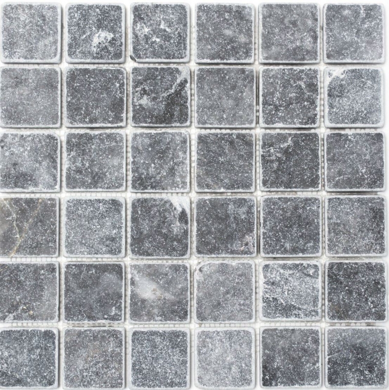 Hand-painted mosaic tile marble natural stone black Nero Antique Marble MOS36-0404_m