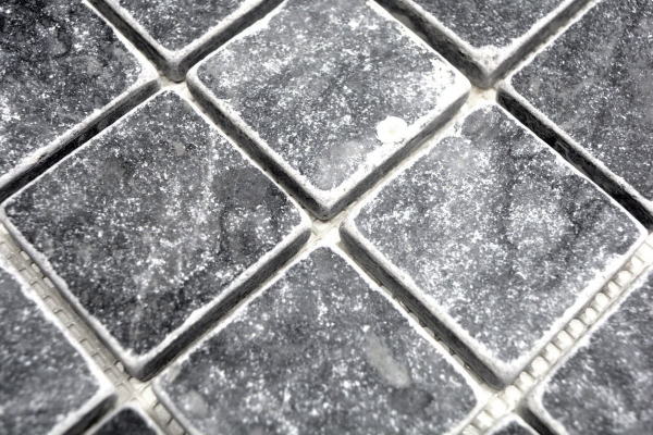 Hand-painted mosaic tile marble natural stone black Nero Antique Marble MOS36-0404_m