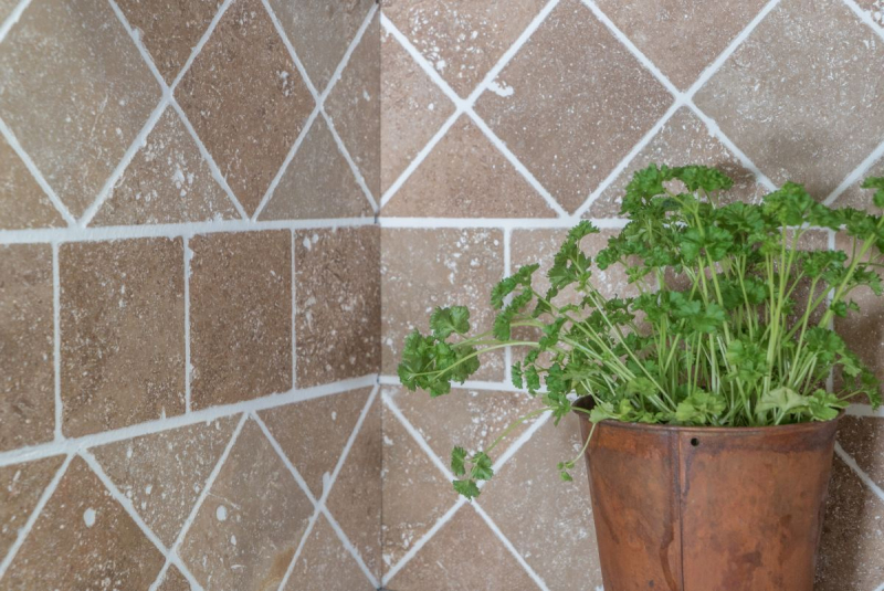 Tile Travertine natural stone Noce walnut brown natural stone tile antique look shower tray shower wall kitchen tile - MOSF-45-46116