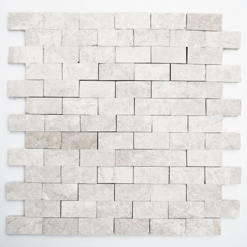 Hand-painted mosaic stone wall marble natural stone ivory Brick Splitface Botticino Marble 3D MOS45-1202_m