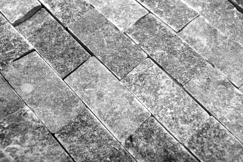 Mosaic stone wall marble natural stone anthracite gray Brick Splitface gray Marble 3D MOS40-48196_f