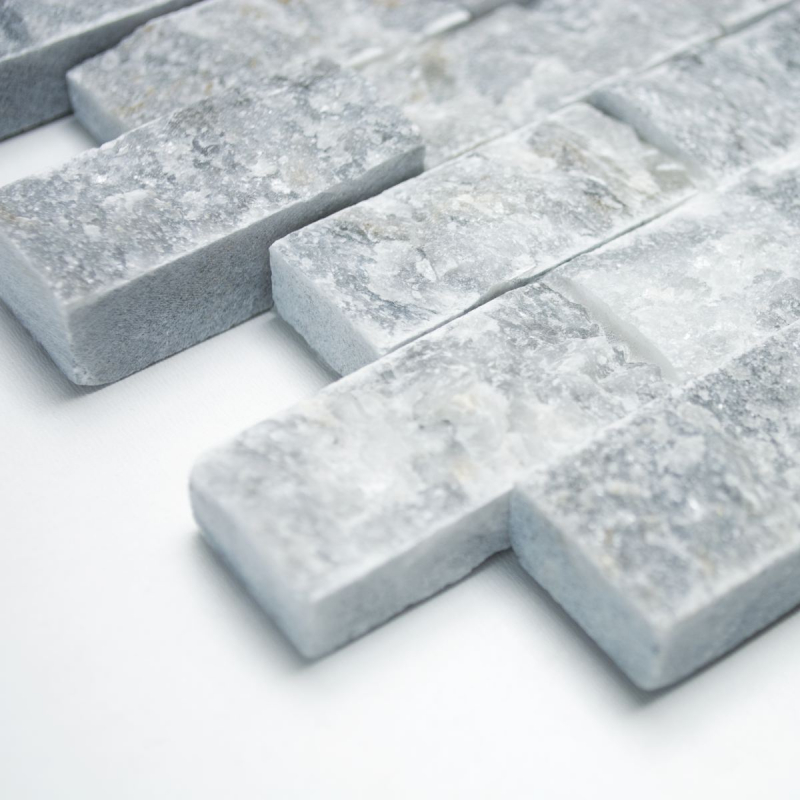 Mosaic stone wall marble natural stone anthracite gray Brick Splitface gray Marble 3D MOS40-48196_f