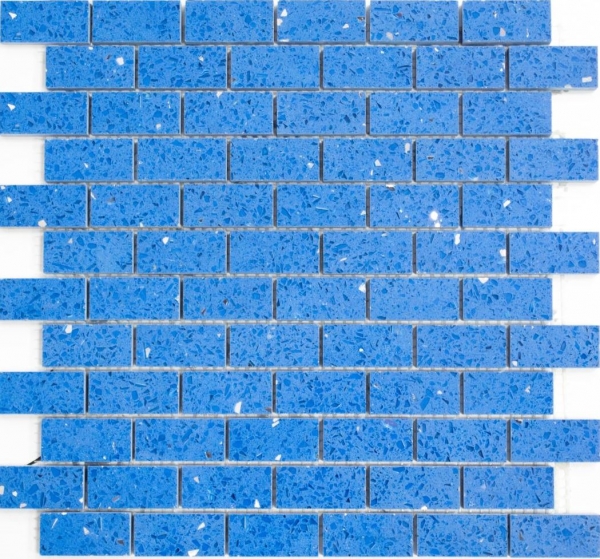 Hand-painted mosaic kitchen splashback quartz composite artificial stone Brick Artificial blue MOS46-ASMB5_m