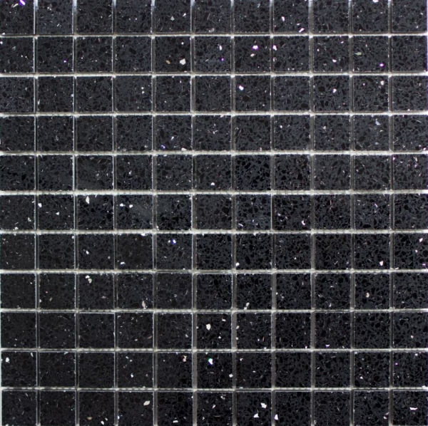 Mosaic tiles quartz composite artificial stone Artificial black MOS46-ASM22