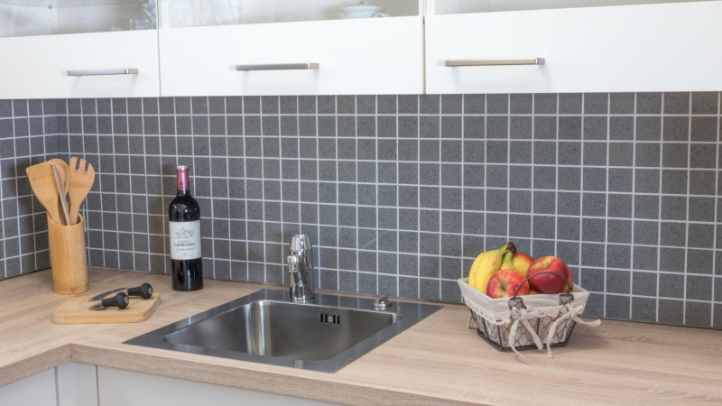 Mosaic tiles quartz composite artificial stone Artificial gray MOS46-ASM43