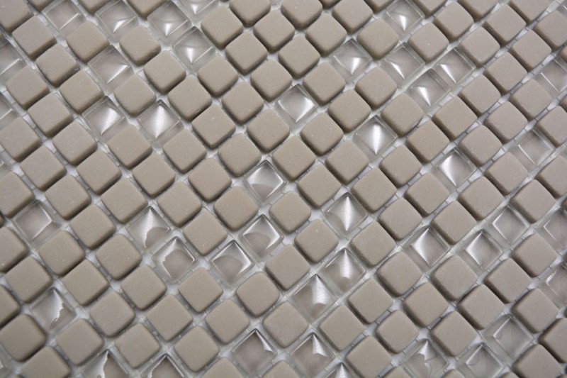 Glass mosaic Sustainable wall covering Recycling Enamel cream matt MOS140-03C