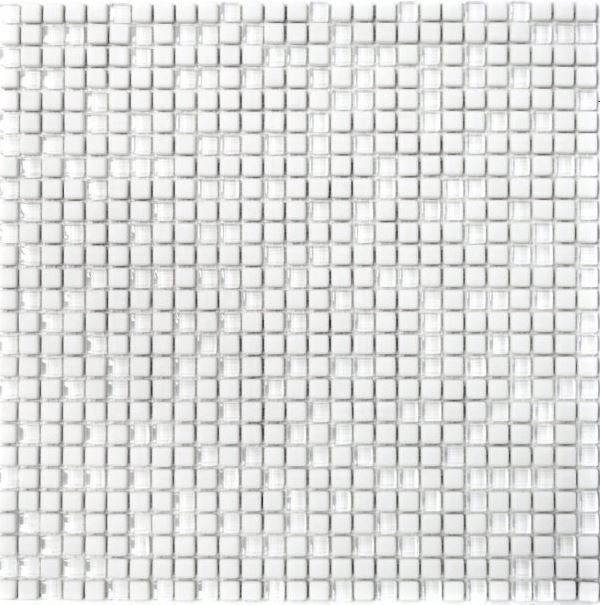 Hand-painted mosaic tile ECO Recycling GLAS Enamel white matt glass MOS140-07W_m