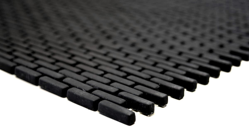 Hand-painted mosaic tile ECO Recycling GLAS Brick Enamel black matt MOS140-B21B_m