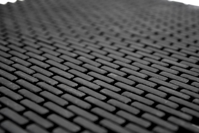 Hand-painted mosaic tile ECO Recycling GLAS Brick Enamel black matt MOS140-B21B_m