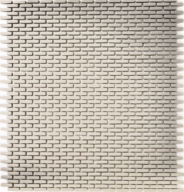 Hand-painted mosaic tile ECO Recycling GLAS Brick Enamel cream matt MOS140-B23C_m
