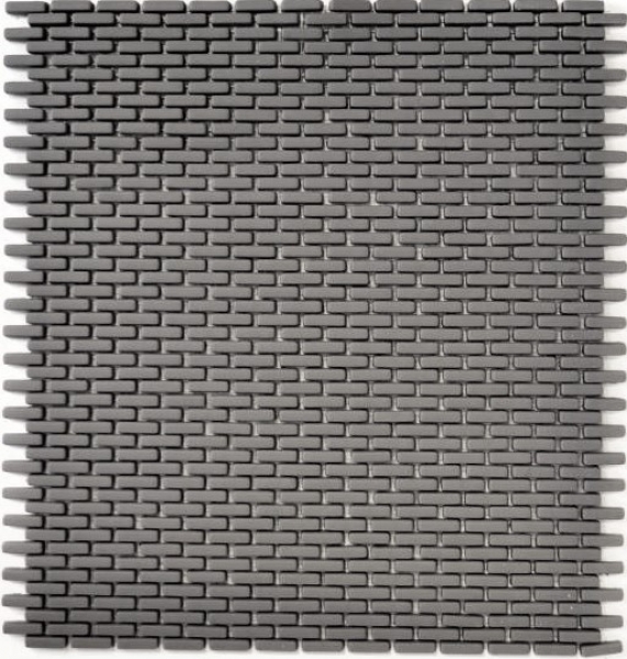 Mosaic tile ECO GLAS Brick Enamel gray-brown matt MOS140-B25G_f | 10 mosaic mats