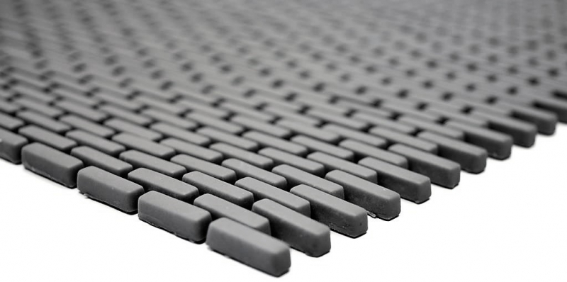 Mosaic tile ECO GLAS Brick Enamel gray-brown matt MOS140-B25G_f | 10 mosaic mats