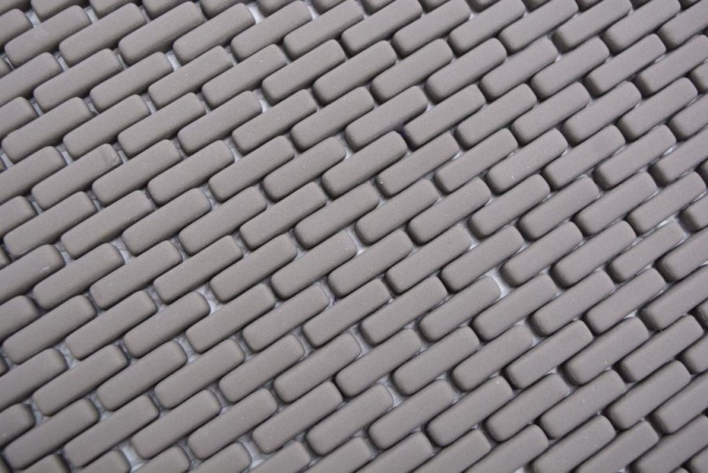 Glass mosaic Sustainable wall covering Tile Recycling Brick Enamel gray-brown matt MOS140-B25G