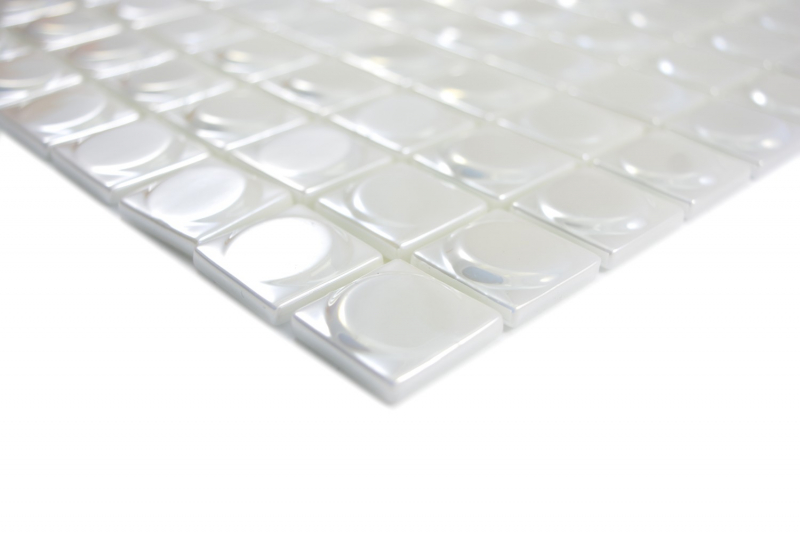 Hand sample mosaic tile ECO Recycling GLAS ECO white metallic 3DR MOS350-12_m