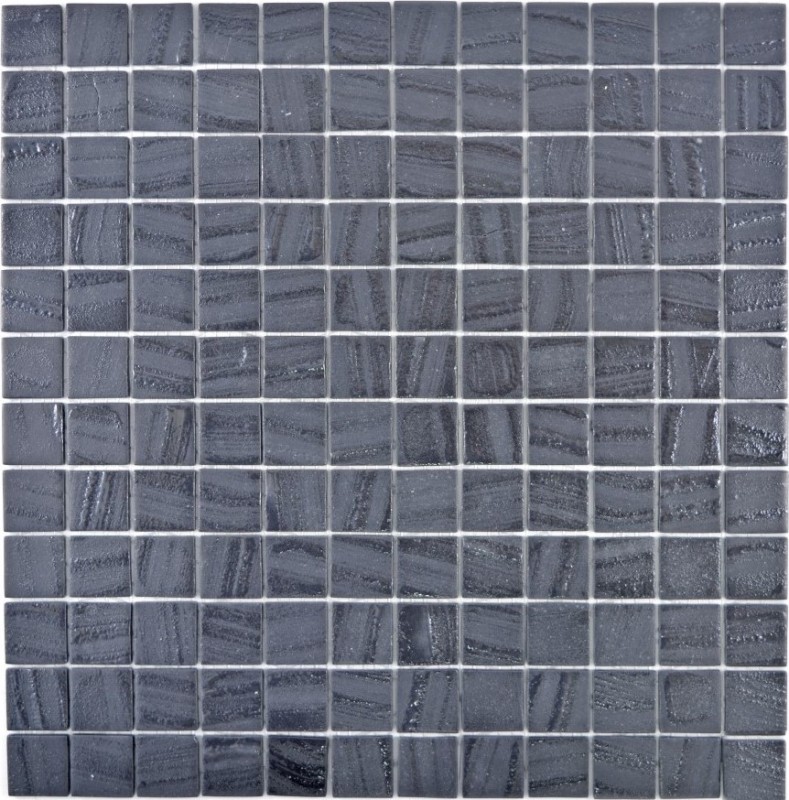 Glass mosaic Sustainable wall covering Tile backsplash Recycling black anthracite MOS360-03