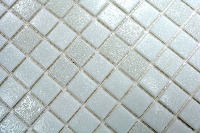 Glass mosaic mosaic tiles white antique white light gray bathroom tile shower splashback tile backsplash MOS52-0103