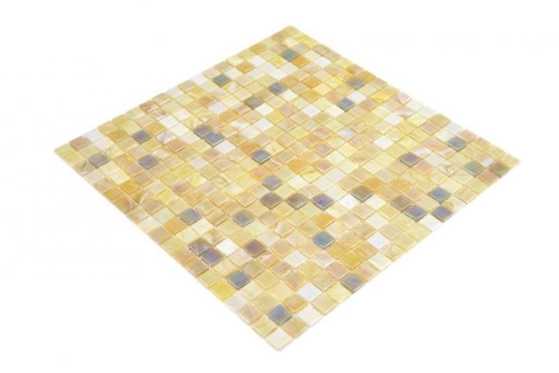 Glass mosaic mosaic tiles beige brown iridescent sand wall kitchen splashback MOS58-1204