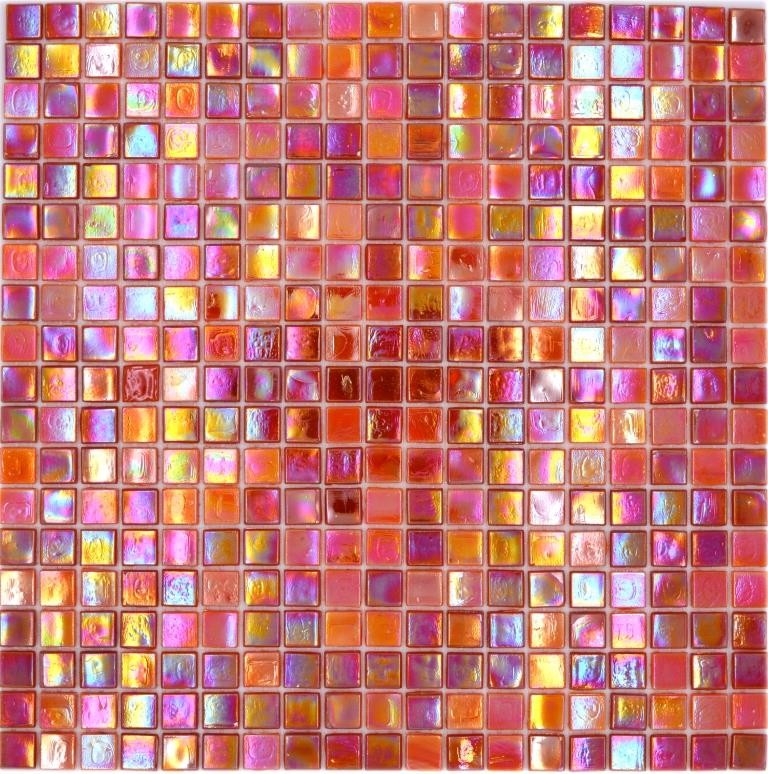 Glass mosaic mosaic tiles orange red iridescent wall tile mirror MOS58-0902