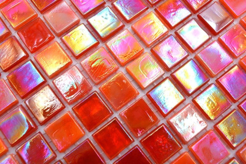 Glass mosaic mosaic tiles orange red iridescent wall tile mirror MOS58-0902