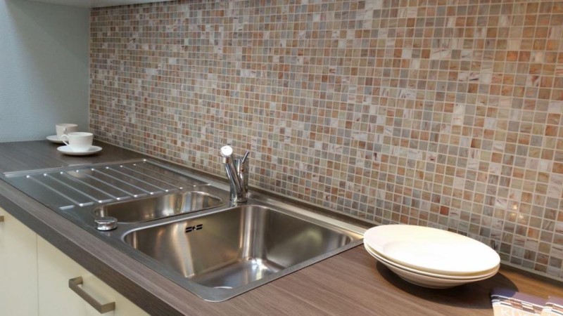 Glass mosaic mosaic tiles beige gray copper wall tiles bathroom tile shower splashback tile mirror MOS54-0104
