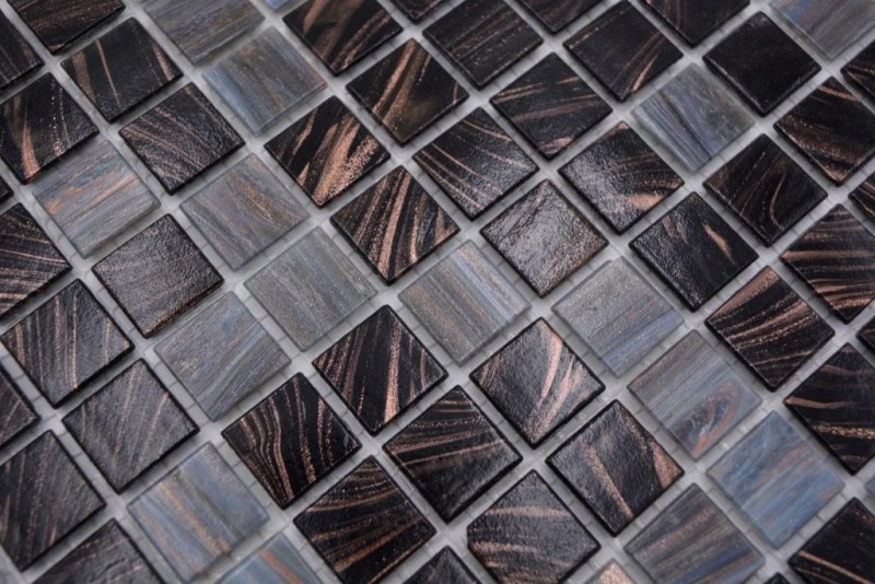 Glass mosaic mosaic tiles gray copper black anthracite shower splashback tile backsplash MOS54-0108