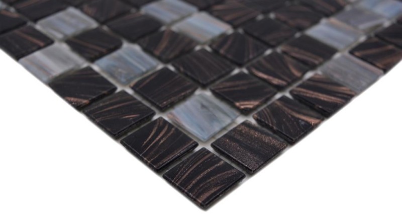 Glass mosaic mosaic tiles gray copper black anthracite shower splashback tile backsplash MOS54-0108