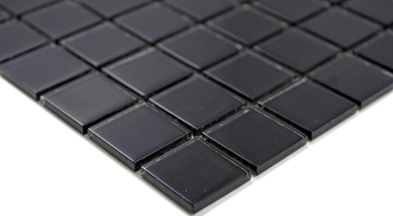 Hand-painted mosaic tile Translucent glass mosaic Crystal black BATH WC Kitchen WALL MOS63-0302_m