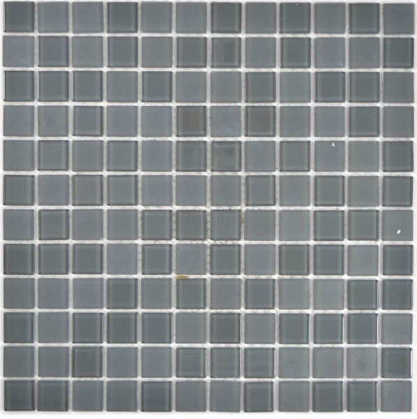 Hand-painted mosaic tile Translucent glass mosaic Crystal anthracite gray gray matt MOS63-2602_m