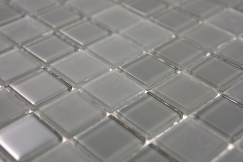 Hand-painted mosaic tile Translucent glass mosaic Crystal anthracite gray gray matt MOS63-2602_m
