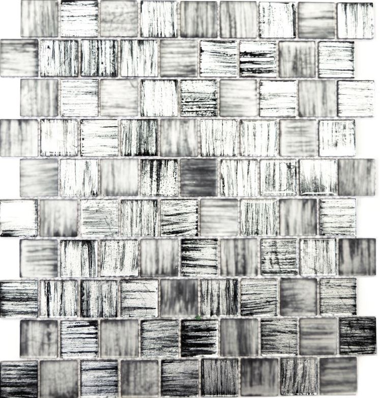 Mosaic tile Glass mosaic frosted glass structure black clear frosted MOS68-CF41