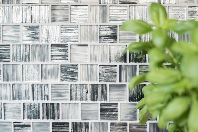 Mosaic tile Glass mosaic frosted glass structure black clear frosted MOS68-CF41