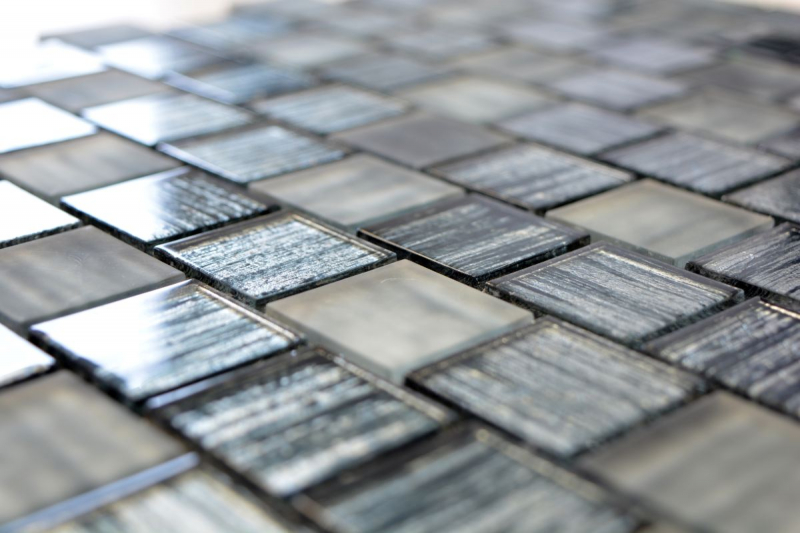 Mosaic tile Glass mosaic frosted glass structure black clear frosted MOS68-CF41