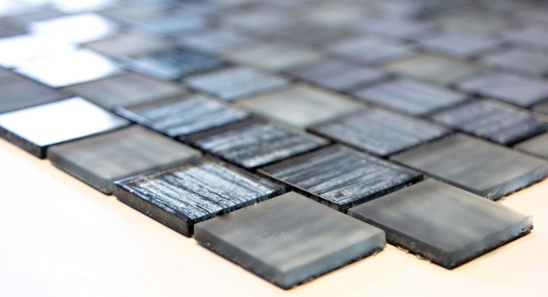 Mosaic tile Glass mosaic frosted glass structure black clear frosted MOS68-CF41
