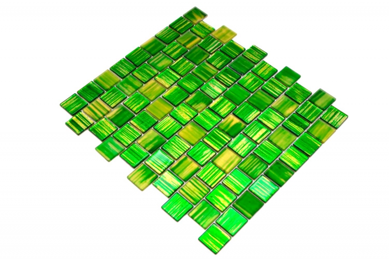 Glass mosaic Mosaic tiles Tile backsplash Frosted glass gold yellow green clear matt frosted MOS68-CF43